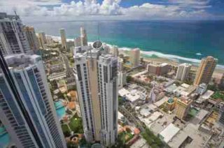 Elevated view of the lovely Gold Coast in Australia