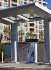 Hydrogen filling station for hydrogen fuel cells - iStockPhoto